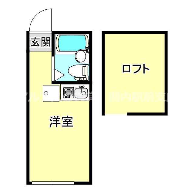 ユナイト黄金町ファンタナモーレ(ワンルーム/2階)の間取り写真