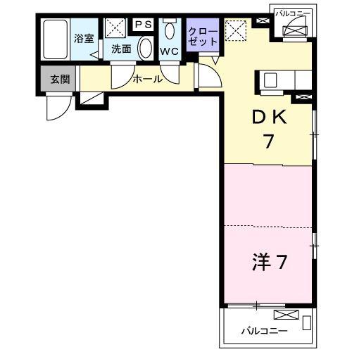 レオーネ(1DK/3階)の間取り写真