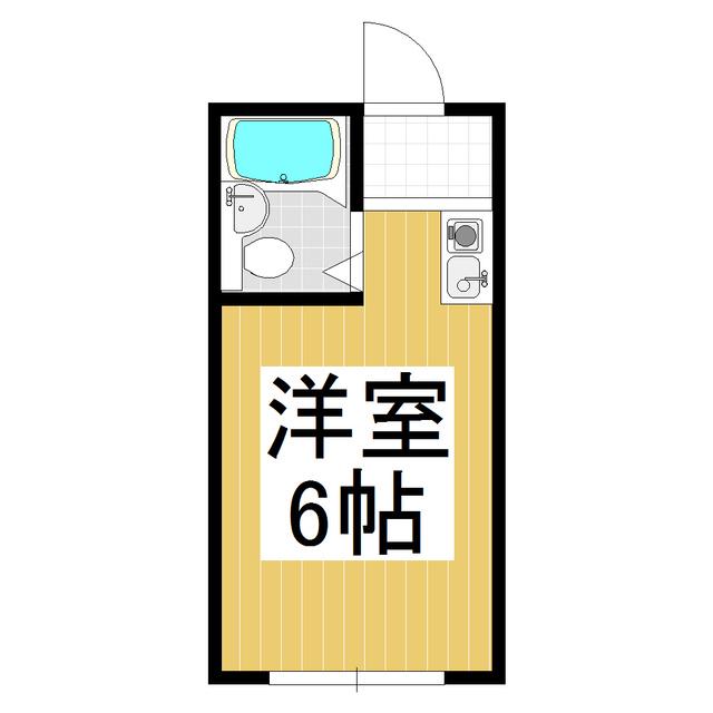 アップルハイツ(ワンルーム/2階)の間取り写真