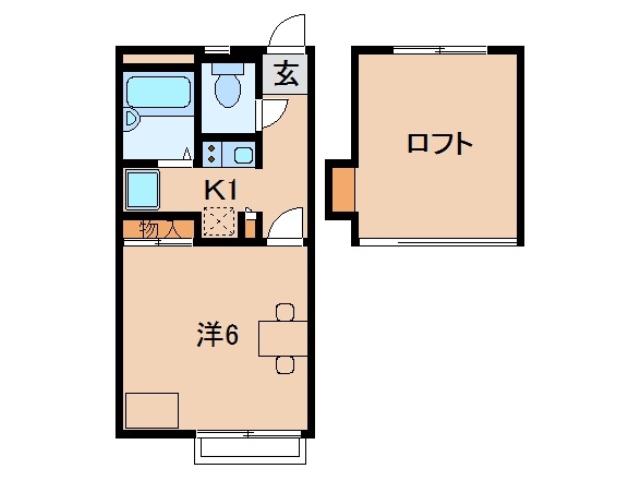 小雑賀アパート(1K/2階)の間取り写真
