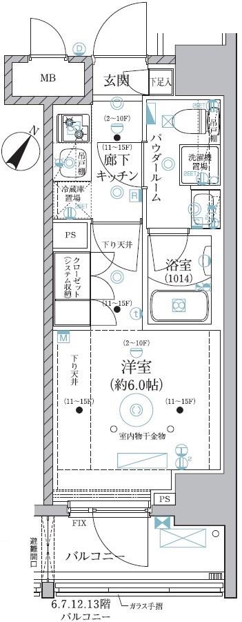 ベルグレード川崎エーゼット(1K/2階)の間取り写真