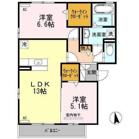 セジュール三ツ池(2LDK/3階)の間取り写真