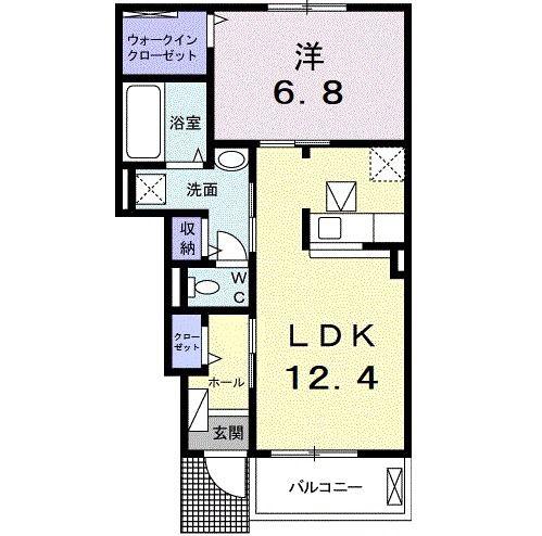 クレスト メゾン(1LDK/1階)の間取り写真