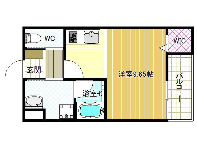 ステラウッド島泉IV(1K/1階)の間取り写真