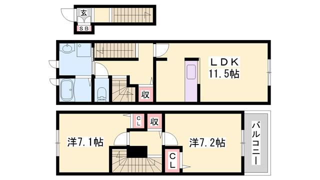 アルストロメリアI(2LDK/2階)の間取り写真