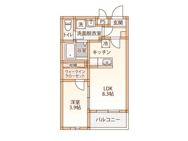 ベル リジエール(1LDK/2階)の間取り写真