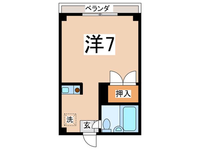 エクレールK-10(ワンルーム/3階)の間取り写真