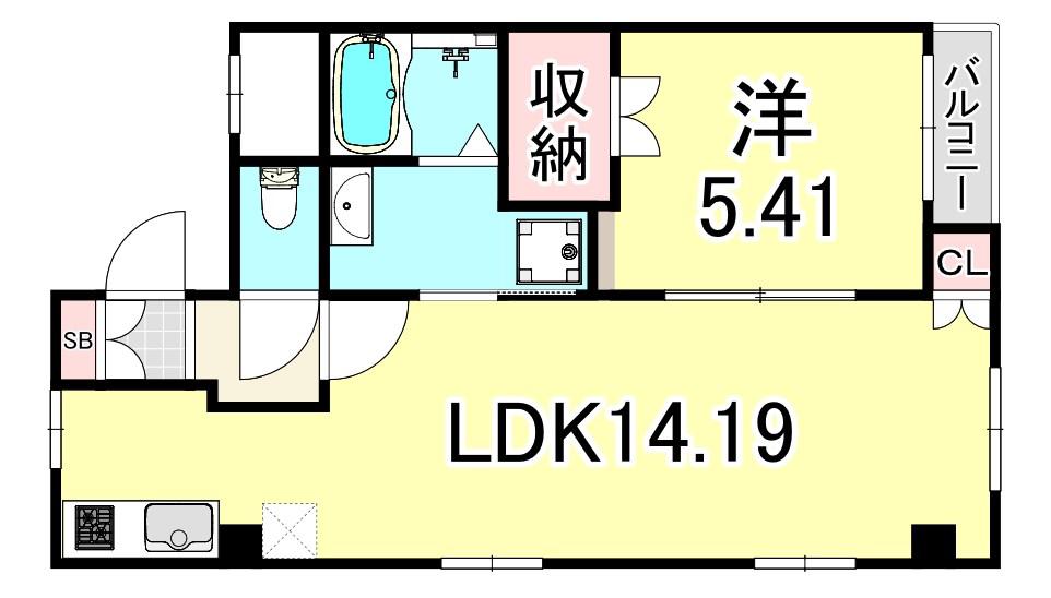 サンハイツ(1LDK/2階)の間取り写真
