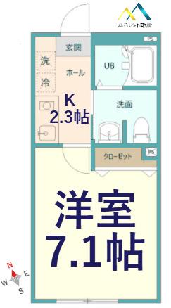 ロイヤルハイツ白楽弐番館(1K/1階)の間取り写真