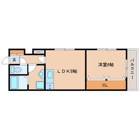 サニーシックス(1LDK/3階)の間取り写真