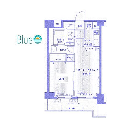 サニーリヴ北新横浜(1LDK/2階)の間取り写真