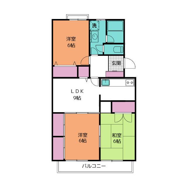 シャトー望月A(3LDK/4階)の間取り写真