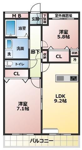 ドルファーズ(2LDK/6階)の間取り写真