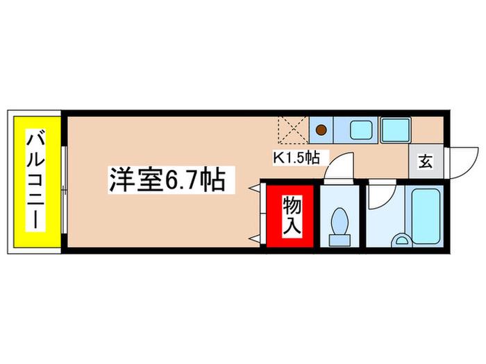 ハイストーンハイツ(1K/2階)の間取り写真