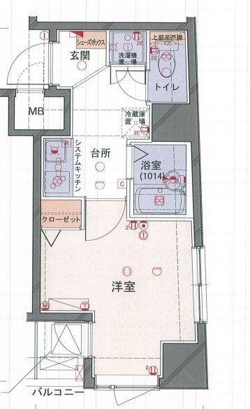 フォルトゥナ文京後楽園(1K/5階)の間取り写真