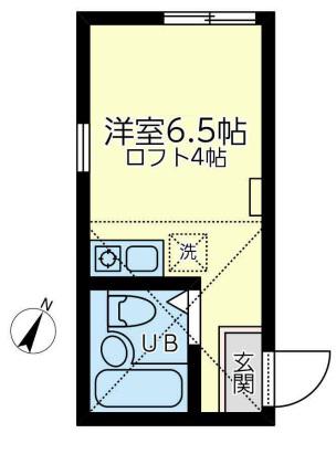 ユナイト白楽ミッテランの杜(ワンルーム/2階)の間取り写真