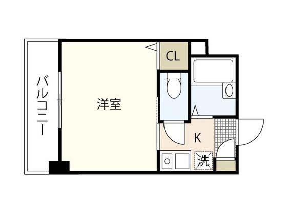 比治山エコテラス(1K/4階)の間取り写真