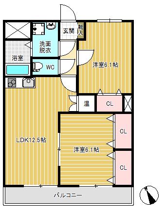 ドリームマンション(2LDK/3階)の間取り写真