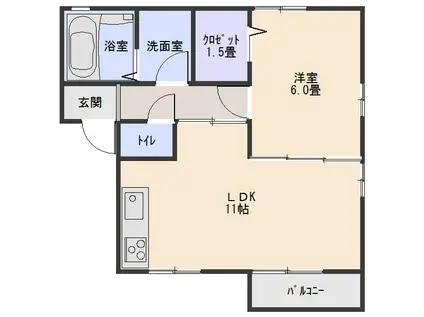 ビラ・サイレントヒルズ(1LDK/1階)の間取り写真