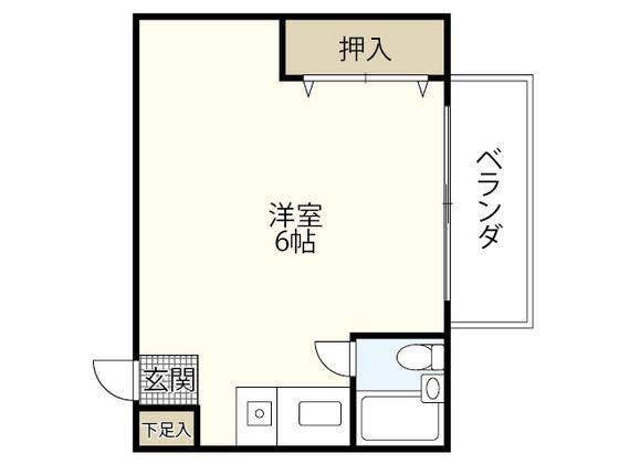 鉄橋堂ビル(ワンルーム/5階)の間取り写真
