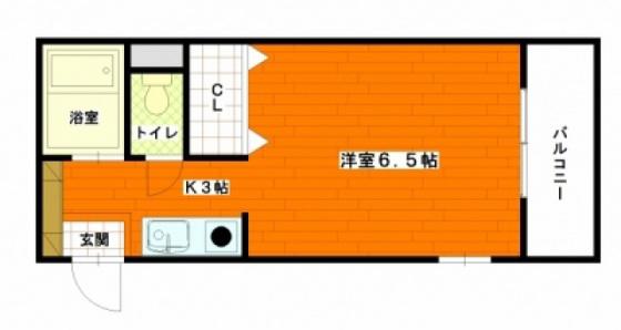 キューブ翠(1K/1階)の間取り写真