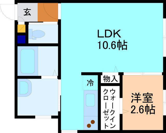J-CREST東兼六 A棟(1LDK/1階)の間取り写真