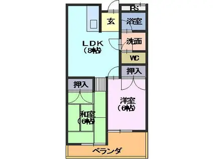 エルネックス本山(2LDK/1階)の間取り写真