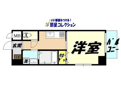 ピノ到津(1K/5階)の間取り写真