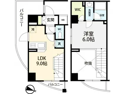 アーバンファースト神楽坂(1LDK/10階)の間取り写真