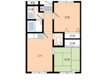 ベルメゾン本庄(2DK/2階)の間取り写真