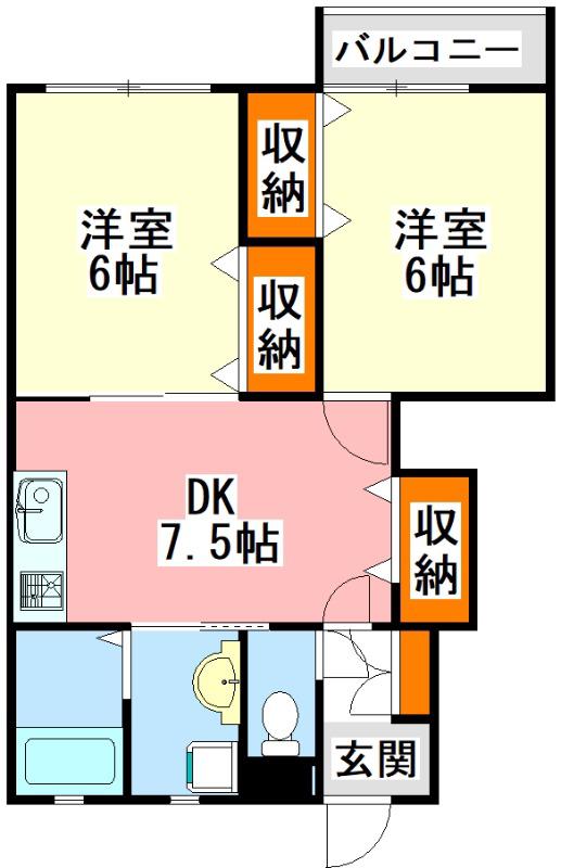 MIKIHOUSEI(2DK/1階)の間取り写真