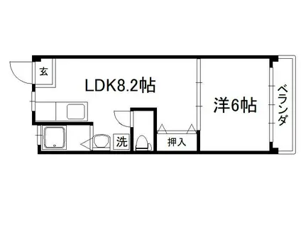 マンション喜多源 第一(1LDK/3階)の間取り写真