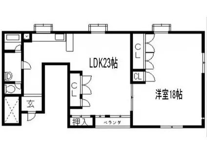 エクセル花園A(1LDK/3階)の間取り写真
