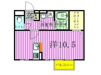 モナリエ古ヶ崎II(ワンルーム/2階)の間取り写真