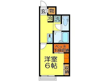 レオパレスフロラシオン III(1K/2階)の間取り写真