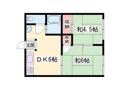 ロイヤルガーデンハイツ(2DK/1階)の間取り写真