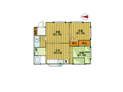 ノアヒルズ(3DK/1階)の間取り写真