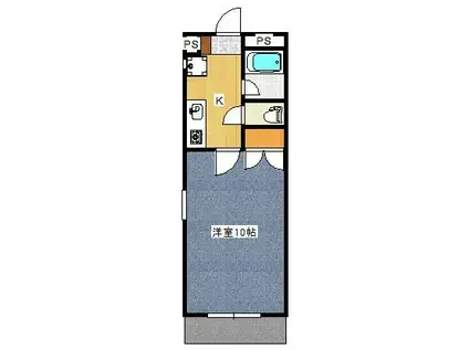 ビバーチェI(1K/3階)の間取り写真