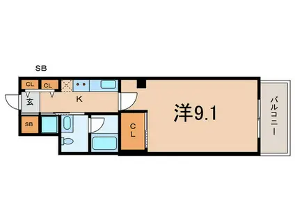 ULYSSES芦屋(1K/2階)の間取り写真