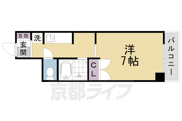 MERCURIO KIOTO(1K/7階)の間取り写真