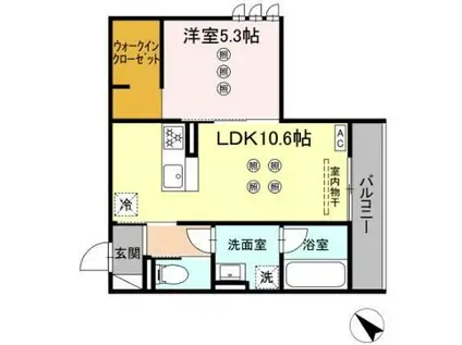D-ROOM半道橋(1LDK/2階)の間取り写真