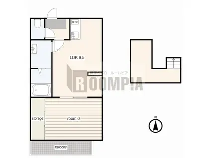メゾンシンデレラ(1LDK/2階)の間取り写真