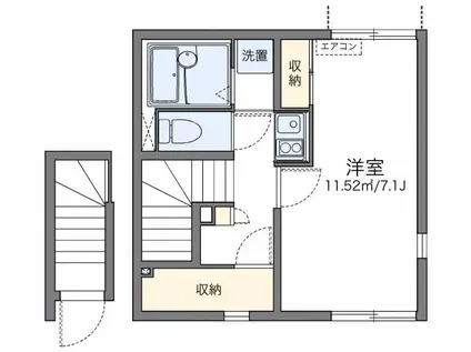 レオネクストウィング6(1K/2階)の間取り写真