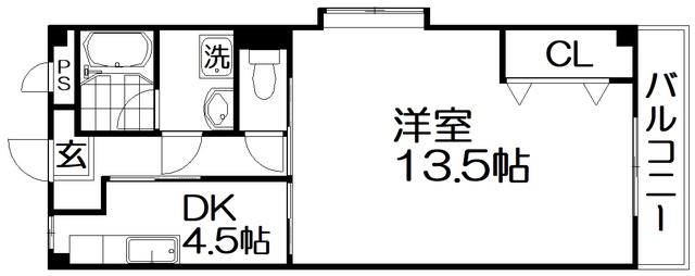 コーポフォレスト(2K/3階)の間取り写真