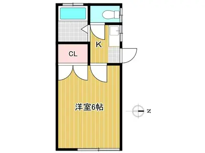 T-フラッツ(1K/2階)の間取り写真