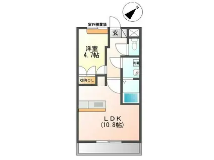 シェルルみなみ野(1LDK/2階)の間取り写真