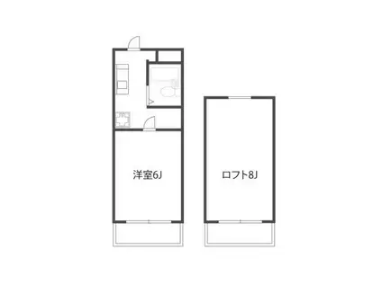 向ノ岡マンション(1K/2階)の間取り写真