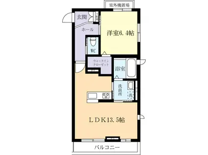 ベレオ・ヴェール(1LDK/1階)の間取り写真