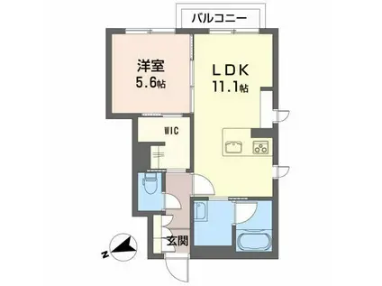 シャーメゾン アドバンス(1LDK/1階)の間取り写真