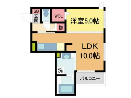EVISTAGE甲子園(1LDK/1階)の間取り写真